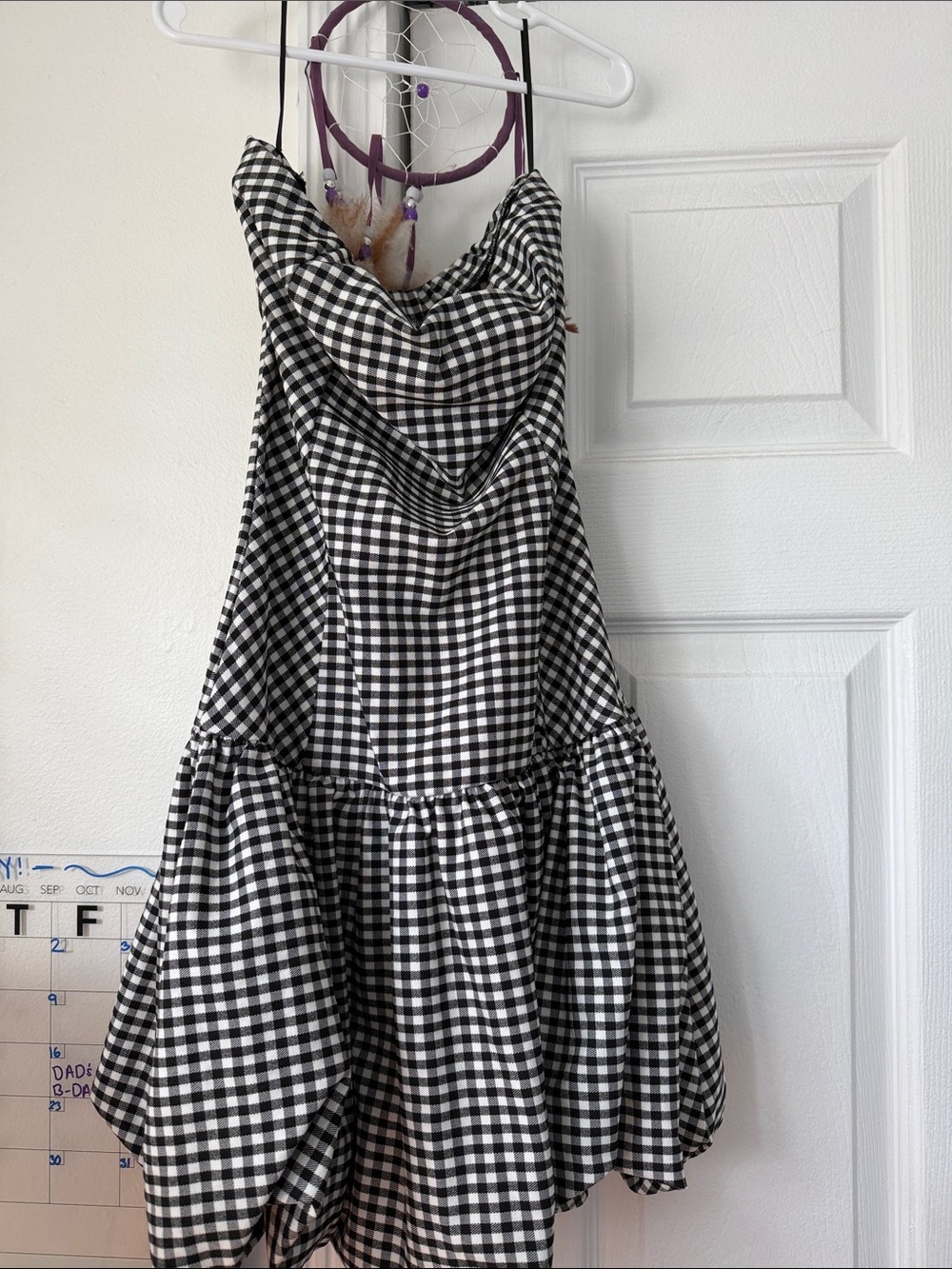 Black & White Gingham Ruffled dress